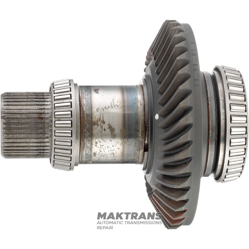 Wał wejściowy z przekładnią hipoidalną przekładni kątowej (skrzynia rozdzielcza) TOYOTA UB80E, UB80F — 4120152010, 9036656004, 9036645038, 44 wypusty (średnica zewnętrzna 45,20 mm), koło zębate 41 zębów (średnica zewnętrzna 142,90 mm)