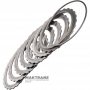 Zestaw kół stalowych E Clutch FORD 6R60, 6R80 - 6L2Z-7B442-AA, płyta nośna (grubość 6,15 mm/3 mm, średnica wewnętrzna 107 mm, 24 zęby), 6 kół stalowych (grubość 3,05 mm, średnica wewnętrzna 107 mm, 24 zęby)