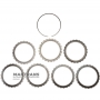 Zestaw kół stalowych E Clutch FORD 6R60, 6R80 - 6L2Z-7B442-AA, płyta nośna (grubość 6,15 mm/3 mm, średnica wewnętrzna 107 mm, 24 zęby), 6 kół stalowych (grubość 3,05 mm, średnica wewnętrzna 107 mm, 24 zęby)