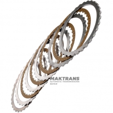 Komplet tarcz stalowych i ciernych FORD Low / Reverse Brake 6R60, 6R75, 6R80 - 4 tarcze cierne (całkowita grubość kompletu 19,20 mm)