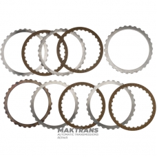 Komplet tarcz stalowych i ciernych FORD Low / Reverse Brake 6R60, 6R75, 6R80 - 4 tarcze cierne (całkowita grubość kompletu 19,20 mm)