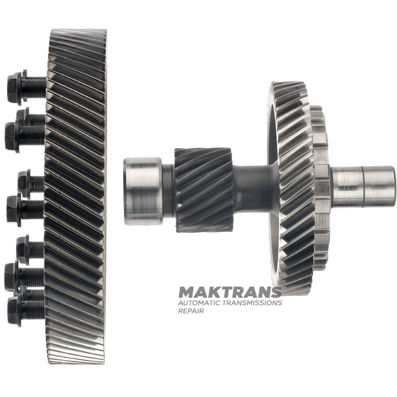 Para główna (78-19 zębów) mechanizmu różnicowego MAZDA CW6A-EL, EW6A-EL — wałek pośredni 19 zębów (średnica zewnętrzna 50,30 mm), 46 zębów (średnica zewnętrzna 127,35 mm), koło pierścieniowe mechanizmu różnicowego 78 zębów (średnica zewnętrzna 186,65 mm)