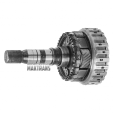Tylna przekładnia planetarna nr 4, wał wyjściowy, sprzęgło bębnowe D (puste, bez tarcz) ZF 8HP45 4WD – wysokość całkowita 260 mm, 43 wypusty, 4 zębatki (37 zębów na zębatkach)