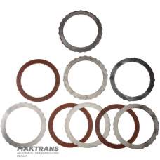 Komplet tarcz ciernych i stalowych FORWARD Clutch FORD E4OD, 4R100 - 3 tarcze cierne (grubość całkowita bez tarczy sprężynowej 23,85 mm), F2TZ-7B164-A, C6AZ-7B442-A, E9TZ-7B442-D