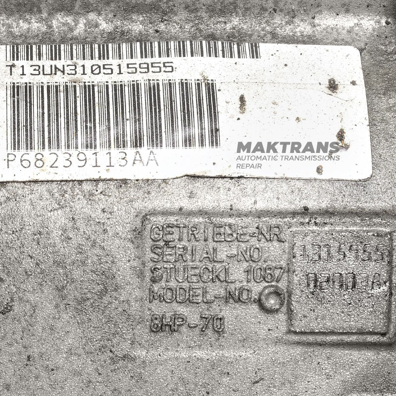 Skrzynia biegów automatyczna (kompletna, bez konwertera momentu obrotowego) ZF 8HP70 4WD — P68239113AA, 1087020038
