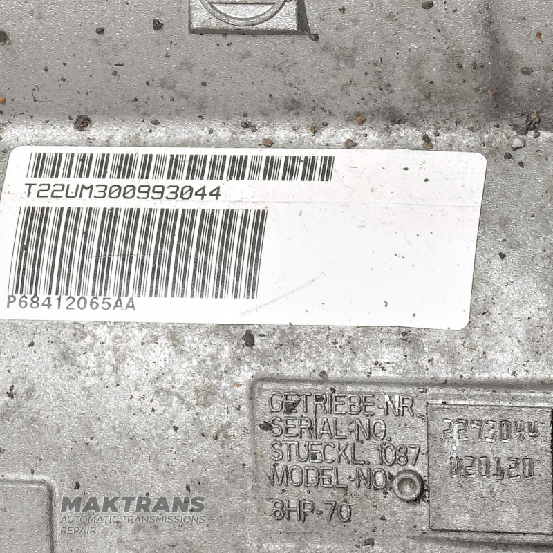 Skrzynia biegów automatyczna (kompletna, bez konwertera momentu obrotowego) ZF 8HP70 4WD — P68412065AA, 1087020120