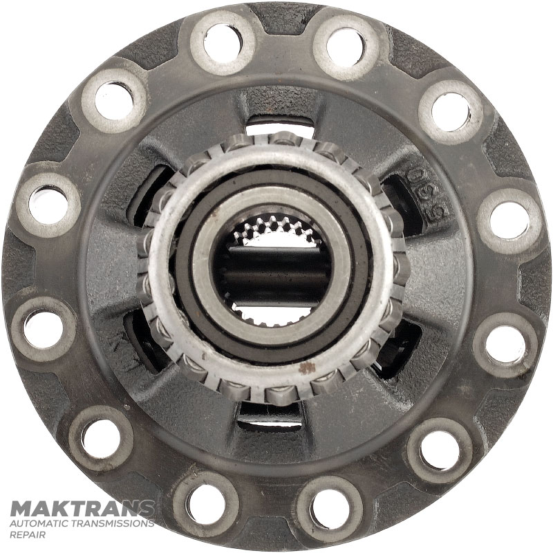 Przedni mechanizm różnicowy SUBARU CVT TR580 (Gen1) — bez przekładni hipoidalnej (wysokość całkowita 163 mm, średnica wewnętrzna pod półosią 30 mm, półoś z 25 wypustami)