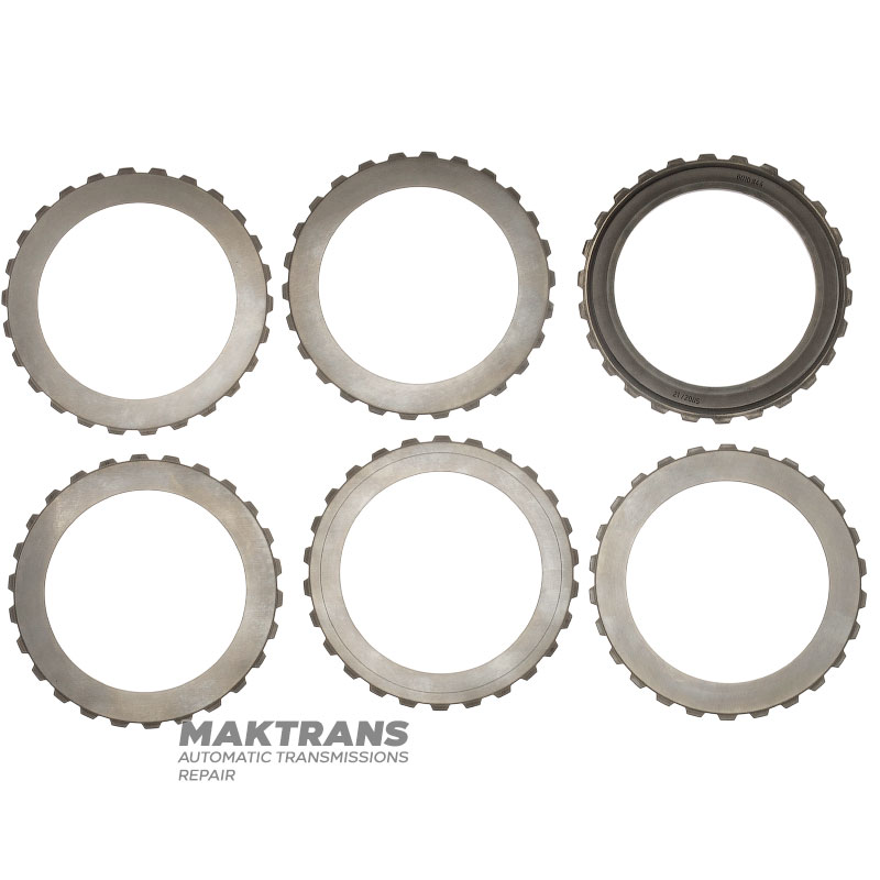 Zestaw tarcz stalowych sprzęgła K2 VAG DSG6 DQ250 02E - grubość całkowita 10,60 mm, 5 tarcz ciernych