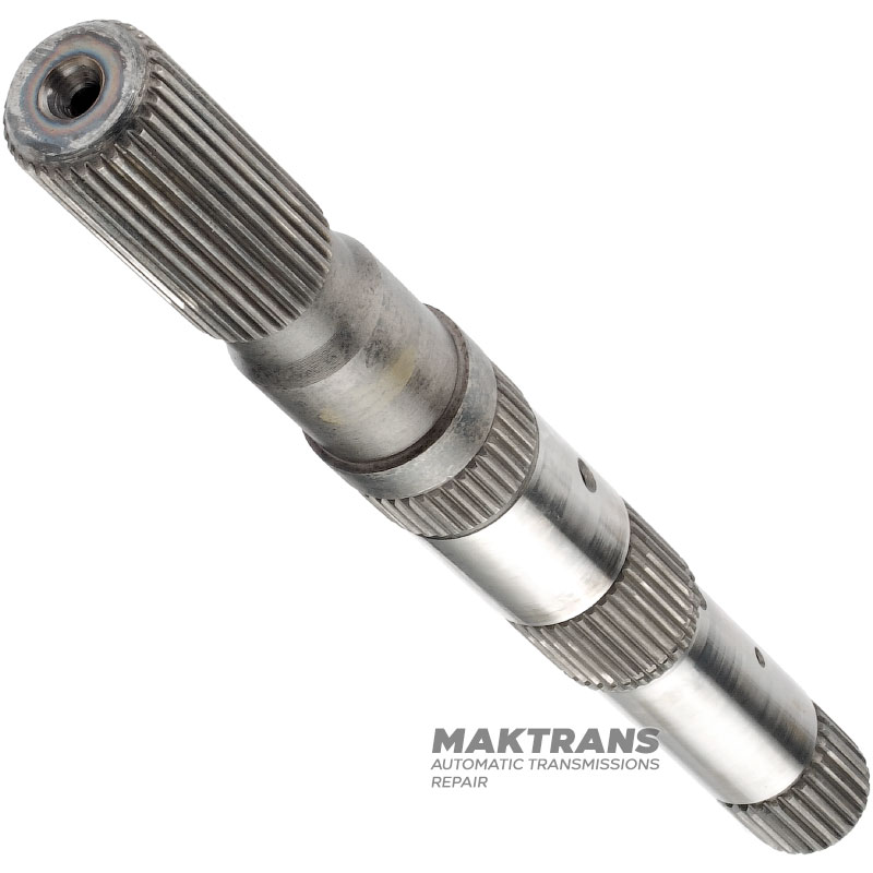 Wał wyjściowy FORD E4OD, 4R100 - z tuleją na przednim końcu, długość wału 362 mm, 31 wielowypustów (Ø zewnętrzna 34,45 mm, długość wielowypustu 74 mm)