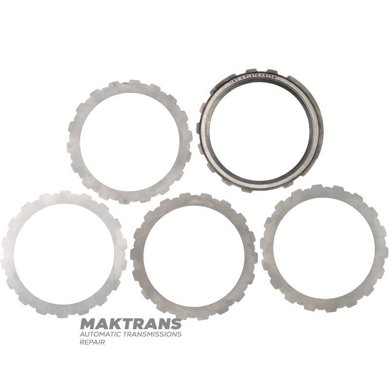 Komplet felg stalowych Intermediate Clutch / Ford AOD, AODE, AODE-W, 4R70W, 4R75E, 4R75W - używanych, polerowanych, z odrestaurowaną powłoką Shagreen, XL3Z-7B442-AA, F7LZ-7B442-AA