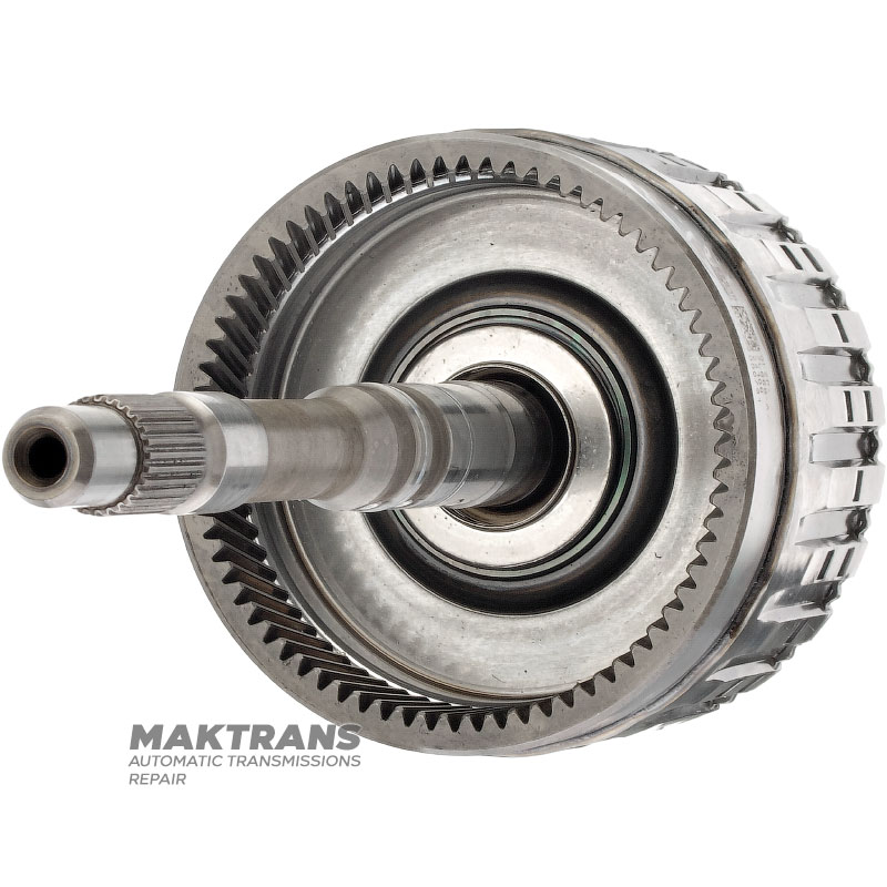 Wał wejściowy, bęben sprzęgłowy E FORD 6R60, 6R75, 6R80 - wysokość całkowita 312 mm, 71 zębów (Ø zewn. 136,05 mm), 6 tarcz ciernych, 9L2B-7L668-AA