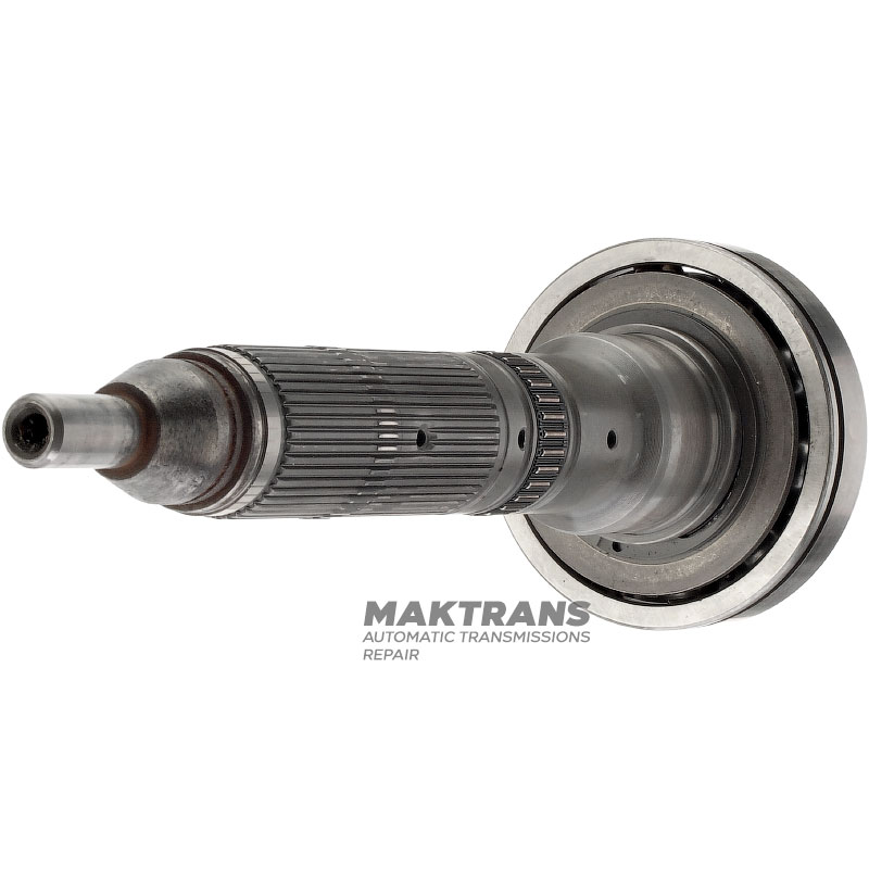 Wałek główny skrzyni rozdzielczej z łożyskiem kulkowym BMW ATC400 - długość całkowita 276 mm, długość wielowypustu 28 mm, liczba wielowypustów 43 zewnętrzne / 43 wewnętrzne