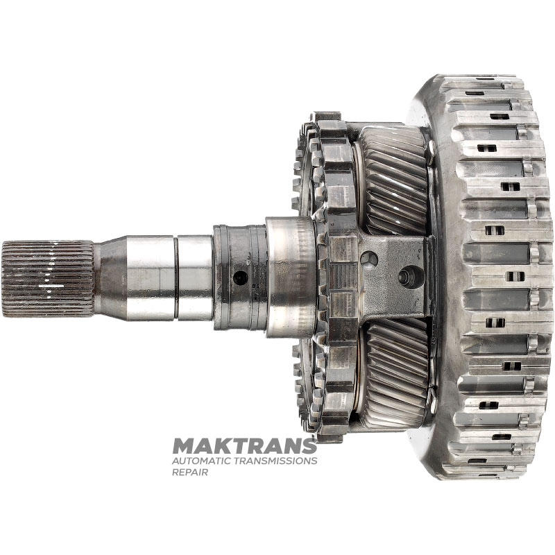 Przekładnia planetarna tylna nr 4 kompletna z wałkiem wyjściowym ZF 8HP75 4WD - wysokość całkowita 228 mm, 43 wypusty (Ø zewnętrzna 34,65 mm), 4 satelity (35 zębów na satelitach)