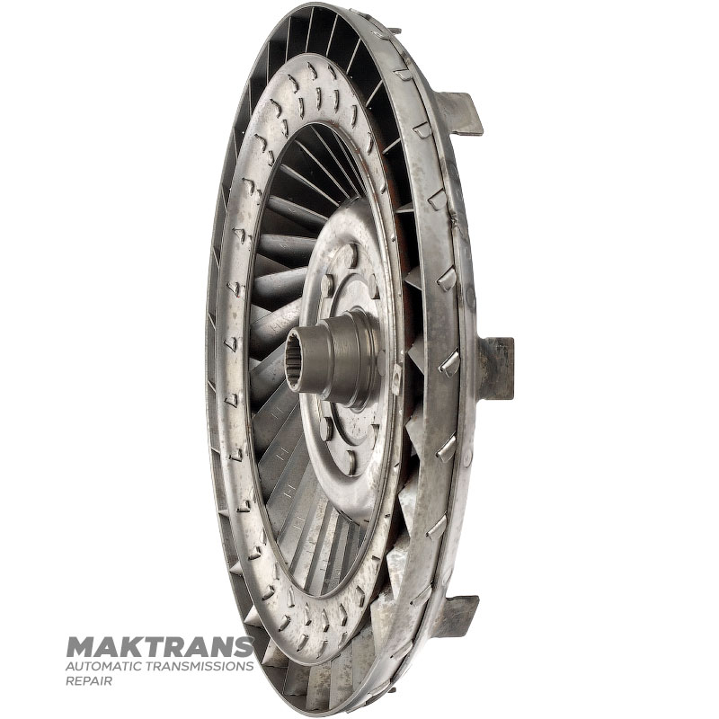 Koło turbiny konwertera momentu obrotowego FORD 4F27E / MAZDA FN4A-EL — średnica zewnętrzna 239,45 mm, 16 rowków, oznaczenie łopatki 6F16, 1-1