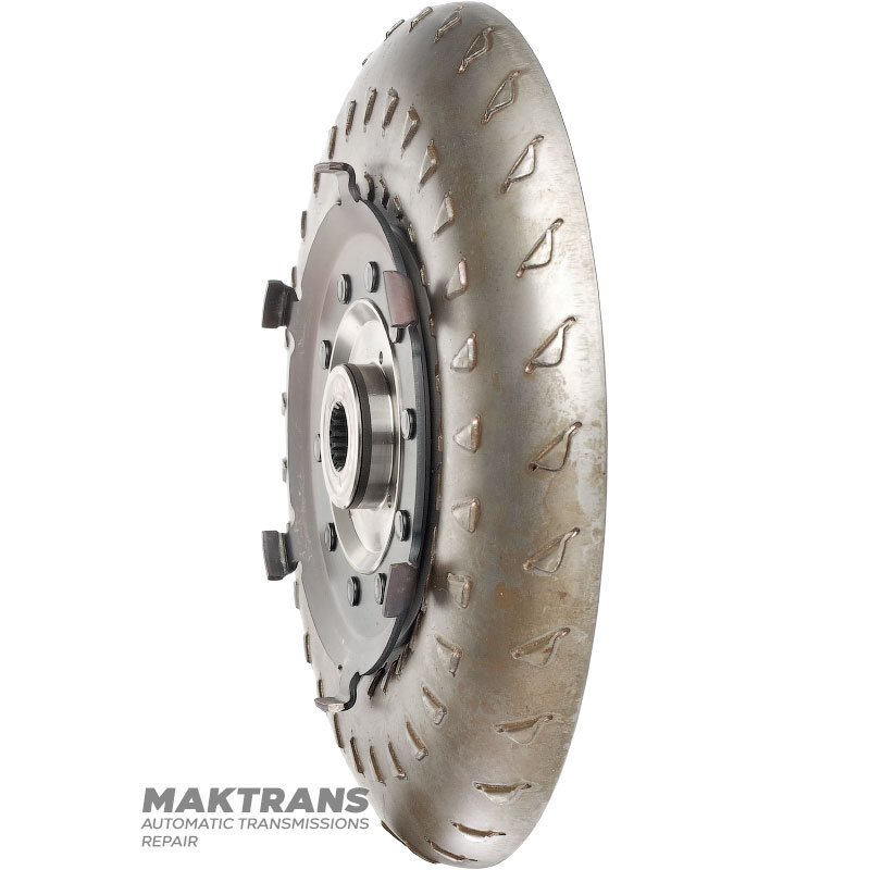 Koło turbiny konwertera momentu obrotowego Nissan RE4R03A / JATCO JR403E — średnica zewnętrzna 239,35 mm, 18 rowków, średnica zewnętrzna piasty 39,85 mm, oznaczenie konwertera momentu obrotowego KM