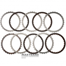 Komplet tarcz stalowych i ciernych FORD Low / Reverse Brake 6R60, 6R75, 6R80 - 4 tarcze cierne (łączna grubość kompletu 20,45 mm)