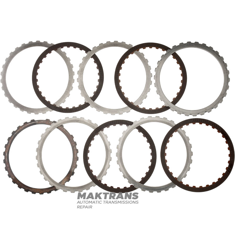 Komplet tarcz stalowych i ciernych FORD Low / Reverse Brake 6R60, 6R75, 6R80 - 4 tarcze cierne (łączna grubość kompletu 20,45 mm)