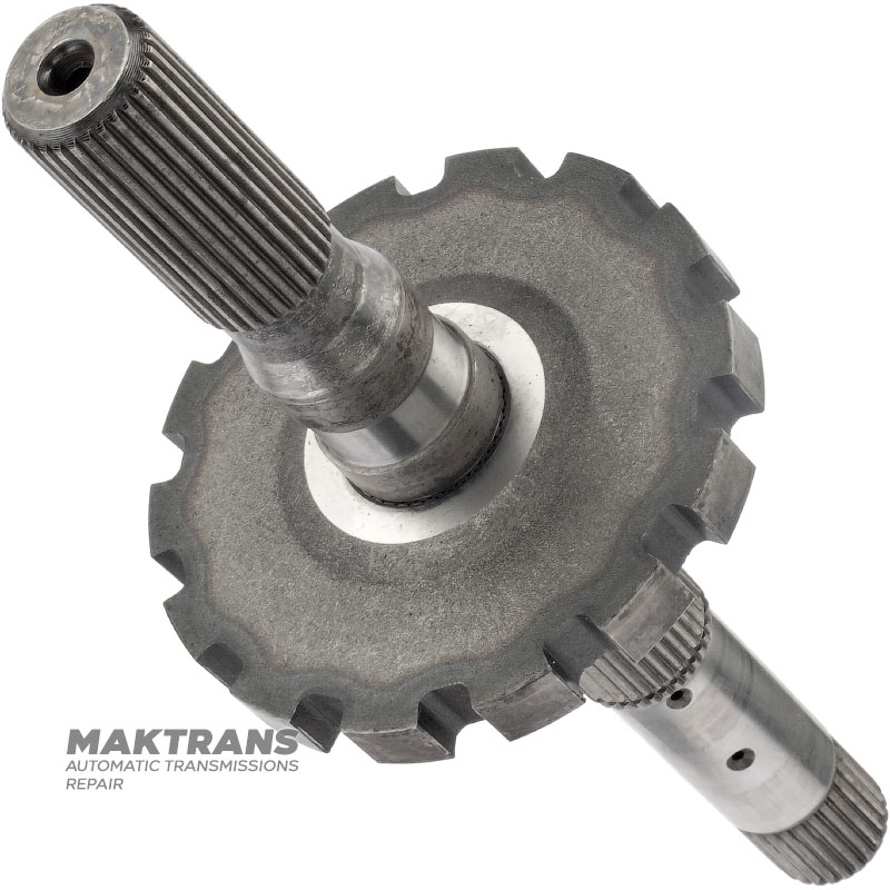 Wał wyjściowy (z kołem postojowym) FORD E4OD, 4R100 - długość wału 363 mm, 31 wielowypustów (średnica zewnętrzna 34,45 mm, długość wielowypustu 74 mm)