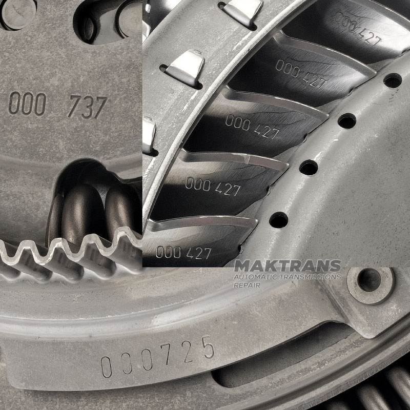 Koło turbiny, tłumik sprężynowy przekładni hydrokinetycznej ZF 8HP70, 8HP75, 8HP65A - oznaczenie łopatki 000 427