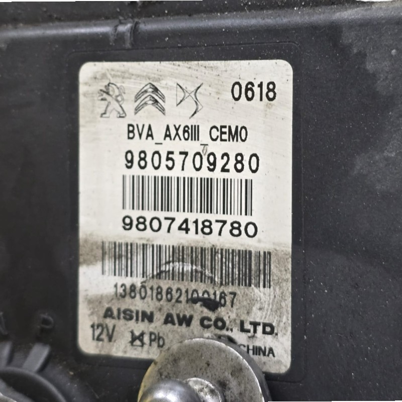 Zestaw automatycznej skrzyni biegów (z konwerterem momentu obrotowego 38A020) TF-71SC, AT6, 20GE13 — 9807418780, 9805925180, Citroen C3, TCM 9805709280