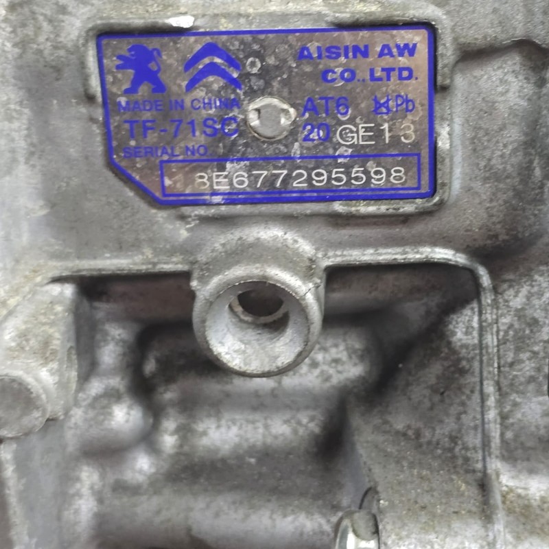 Zestaw automatycznej skrzyni biegów (z konwerterem momentu obrotowego 38A020) TF-71SC, AT6, 20GE13 — 9807418780, 9805925180, Citroen C3, TCM 9805709280