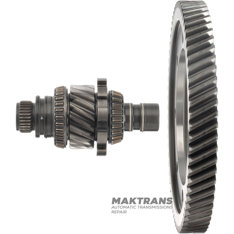 Mechanizm różnicowy JATCO JF015E jest wałem pośrednim o 17 zębach (Ř zewn. 60,55 mm), 66 zębach (Ř zewn. 206,85 mm)