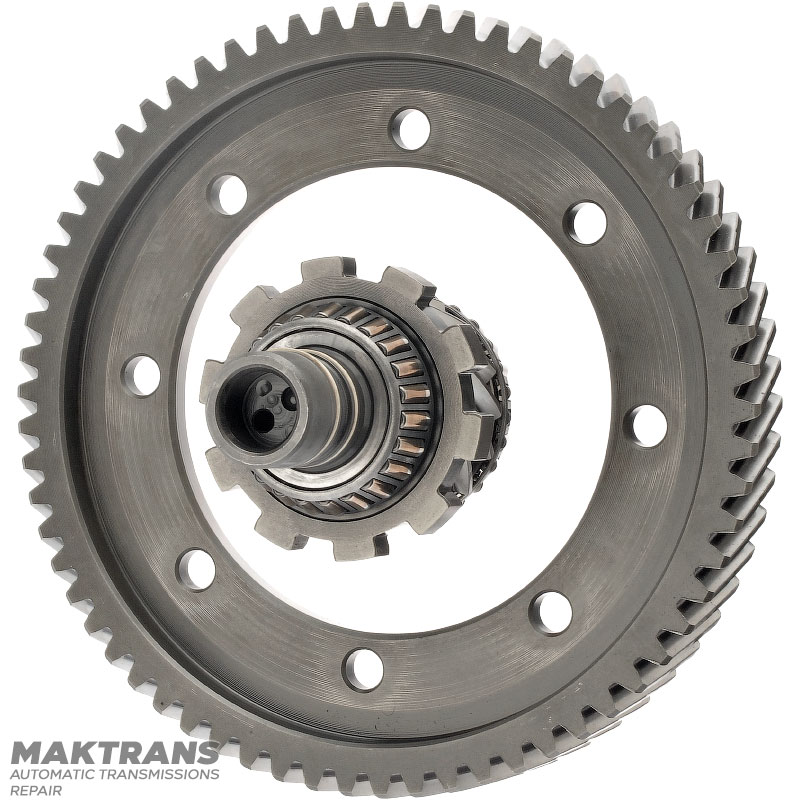 Mechanizm różnicowy JATCO JF015E jest wałem pośrednim o 17 zębach (Ř zewn. 60,55 mm), 66 zębach (Ř zewn. 206,85 mm)