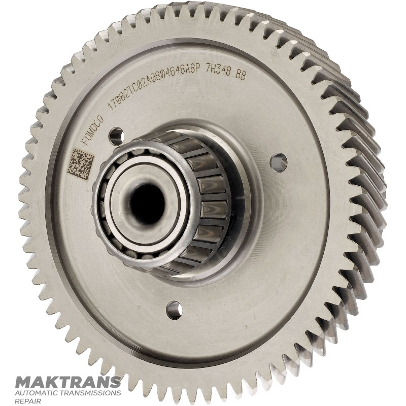 Wał pośredni mechanizmu różnicowego FORD 6F50N, 6F55N — 18 zębów (2 nacięcia, średnica zewnętrzna 75,25 mm), 68 zębów (średnica zewnętrzna 164,30 mm, szerokość 22,10 mm)