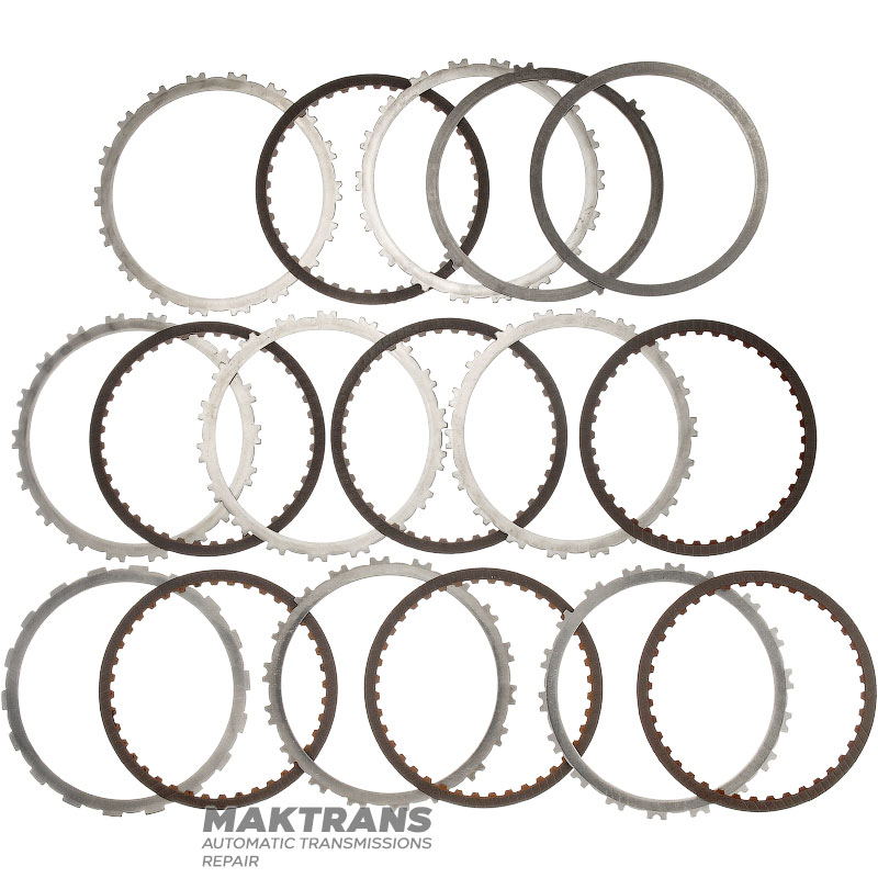 Zestaw tarcz stalowych i ciernych B1 Hamulec wsteczny RE5R05A 3166295X00 - 7 tarcz ciernych (40 zębów), całkowita grubość zestawu 31,60 mm, grubość tarczy stalowej 2 mm