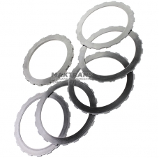 Komplet felg stalowych FORWARD Clutch FORD 4R44E, 4R55E, 5R44E, 5R55E, A4LD - 5 felg stalowych (grubość 1,65 mm, średnica wewnętrzna 96,40 mm, 19 zębów), 1 tarcza podporowa (grubość 5,05 mm, średnica wewnętrzna 96,40 mm, 19 zębów)