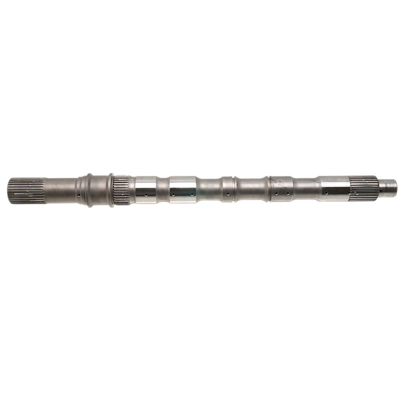 Wał wyjściowy RE5R05A / RE7R01A — długość całkowita 472 mm, 32 wielowypusty (średnica zewnętrzna 32,45 mm, dł. 35 mm), 36 wielowypustów (średnica zewnętrzna 37,60 mm, dł. 20 mm), 32 wielowypusty (średnica zewnętrzna 33,70 mm, dł. 45 mm)