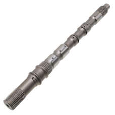Wał wyjściowy RE5R05A / RE7R01A — długość całkowita 472 mm, 32 wielowypusty (średnica zewnętrzna 32,45 mm, dł. 35 mm), 36 wielowypustów (średnica zewnętrzna 37,60 mm, dł. 20 mm), 32 wielowypusty (średnica zewnętrzna 33,70 mm, dł. 45 mm)