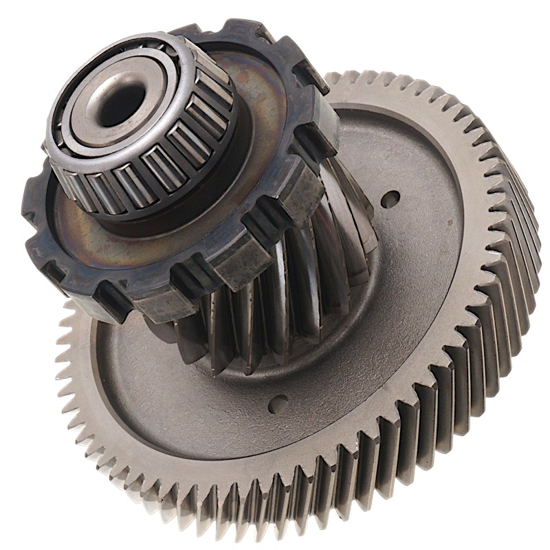 Wał pośredni mechanizmu różnicowego FORD 6F50N, 6F55N, 8F57 — 19 zębów (4 nacięcia, średnica zewnętrzna 78,55 mm), 68 zębów (średnica zewnętrzna 164,40 mm, szerokość 26,65 mm), AA5P-7H348-CC